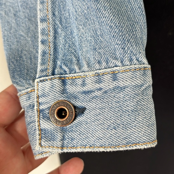 Off-White Virgil Abloh Cropped Denim Jacket 'Handmade' Applique Jean Jacket - Picture 3 of 16